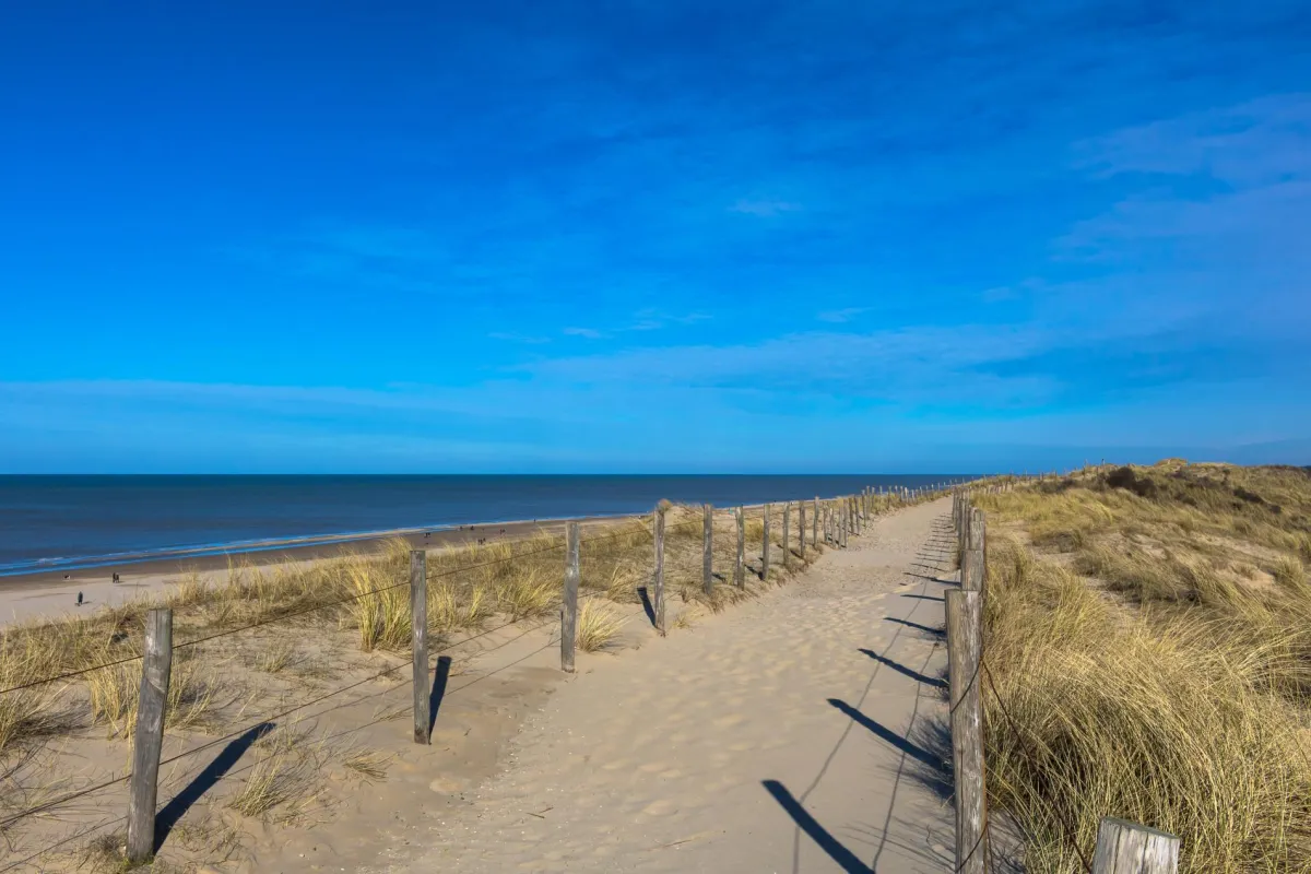Pad door de duinen naar het strand